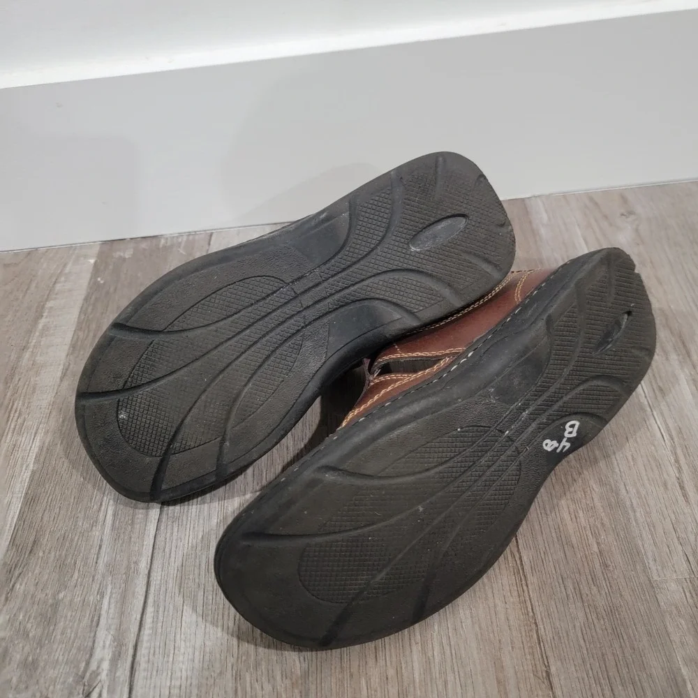 Skechers Arch Support Mens Leather Fisherman Coach Sandals Size 7 M Brown Travel
